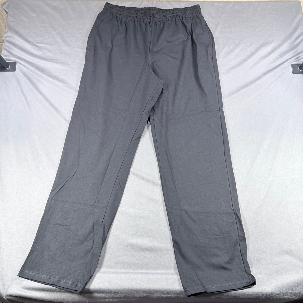 Hanes‎ Mens Large Black Cotton Jersey Lounge Sleep Pants Elastic Waist Pockets